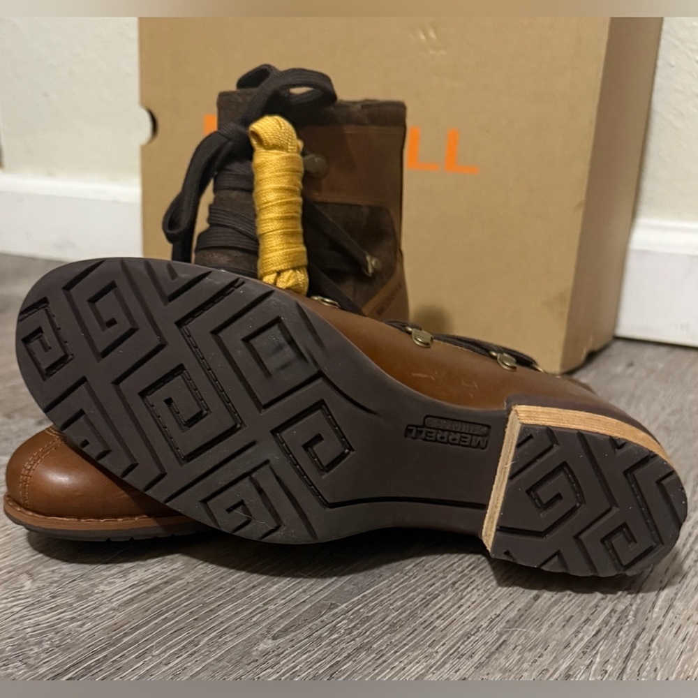 Merrell Shiloh II Leather Lace-Up Heeled Boots | Brown | Size 9.5 - Picture 7 of 7